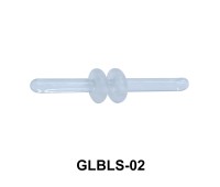 Glass Barbell with Two Trasparent Silicon Ring Outer GLBLS-02